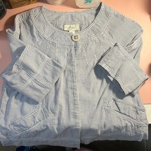 Ann Taylor, 6, blue and white striped
